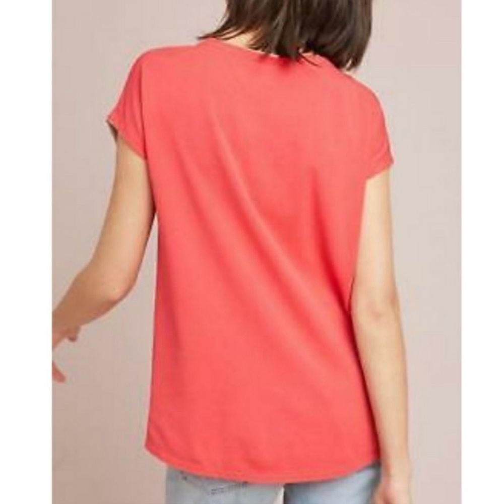 Nwt Anthropologie Aldo Martins coral v neck floral Relaxed fit knit Blouse nwt - Picture 3 of 10